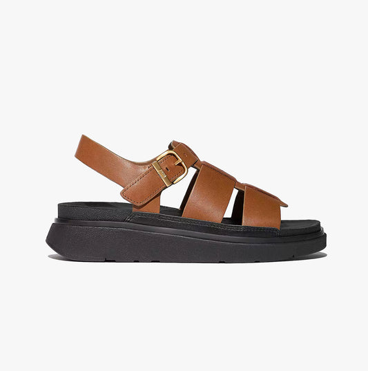 GEN-FF LEATHER Womens Fisherman Sandals Deep Tan
