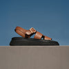 GEN-FF LEATHER Womens Fisherman Sandals Deep Tan