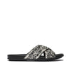 GRACIE WOVEN Womens Slides Black/Ivory Mix