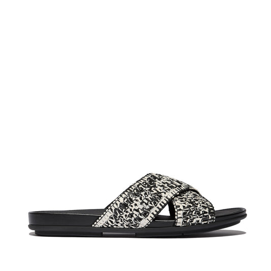GRACIE WOVEN Womens Slides Black/Ivory Mix