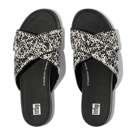 GRACIE WOVEN Womens Slides Black/Ivory Mix
