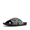 GRACIE WOVEN Womens Slides Black/Ivory Mix