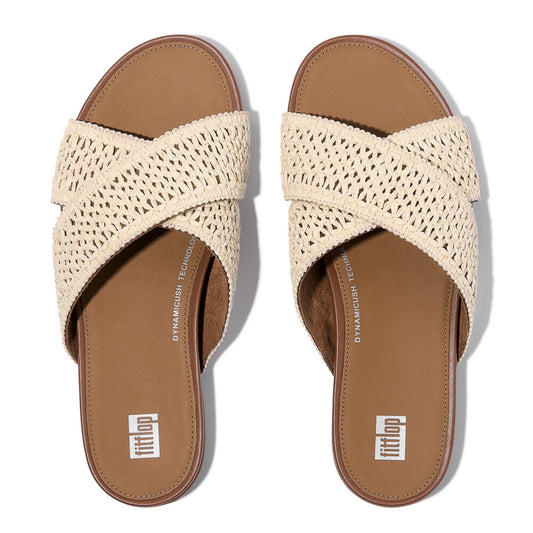 GRACIE WOVEN Womens Slides Deep Tan/Ivory