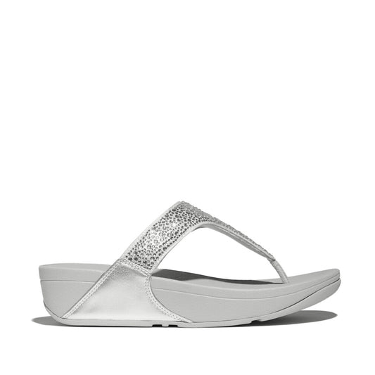 LULU CRYSTAL-MIX Womens Toe Post Sandals Silver
