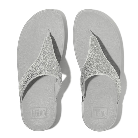 LULU CRYSTAL-MIX Womens Toe Post Sandals Silver