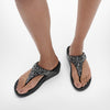 LULU CRYSTAL-MIX Womens Toe Post Sandals All Black