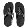 LULU CRYSTAL-MIX Womens Toe Post Sandals All Black