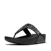 LULU CRYSTAL-MIX Womens Toe Post Sandals All Black