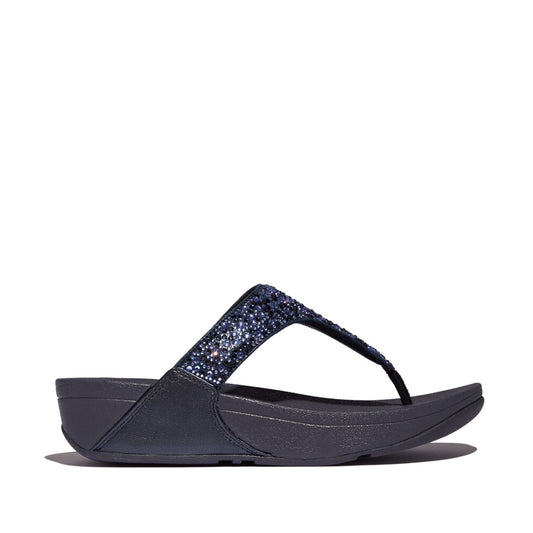 LULU CRYSTAL-MIX Womens Toe Post Sandals Midnight Navy