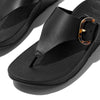 LULU RESIN-BUCKLE Womens Toe Post Sandals All Black