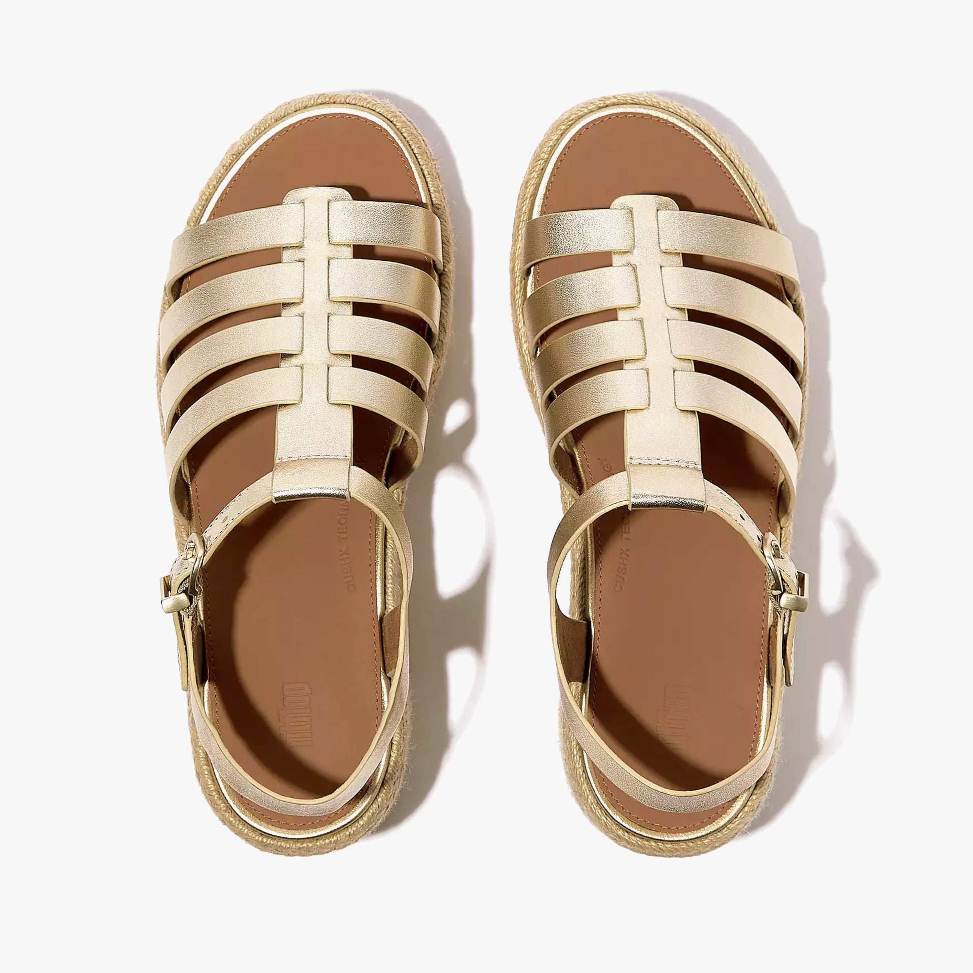 FitFlop PLATFFORMS ESPADRILLE Womens Wedge Sandals Platino