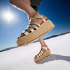 FitFlop PLATFFORMS ESPADRILLE Womens Wedge Sandals Platino