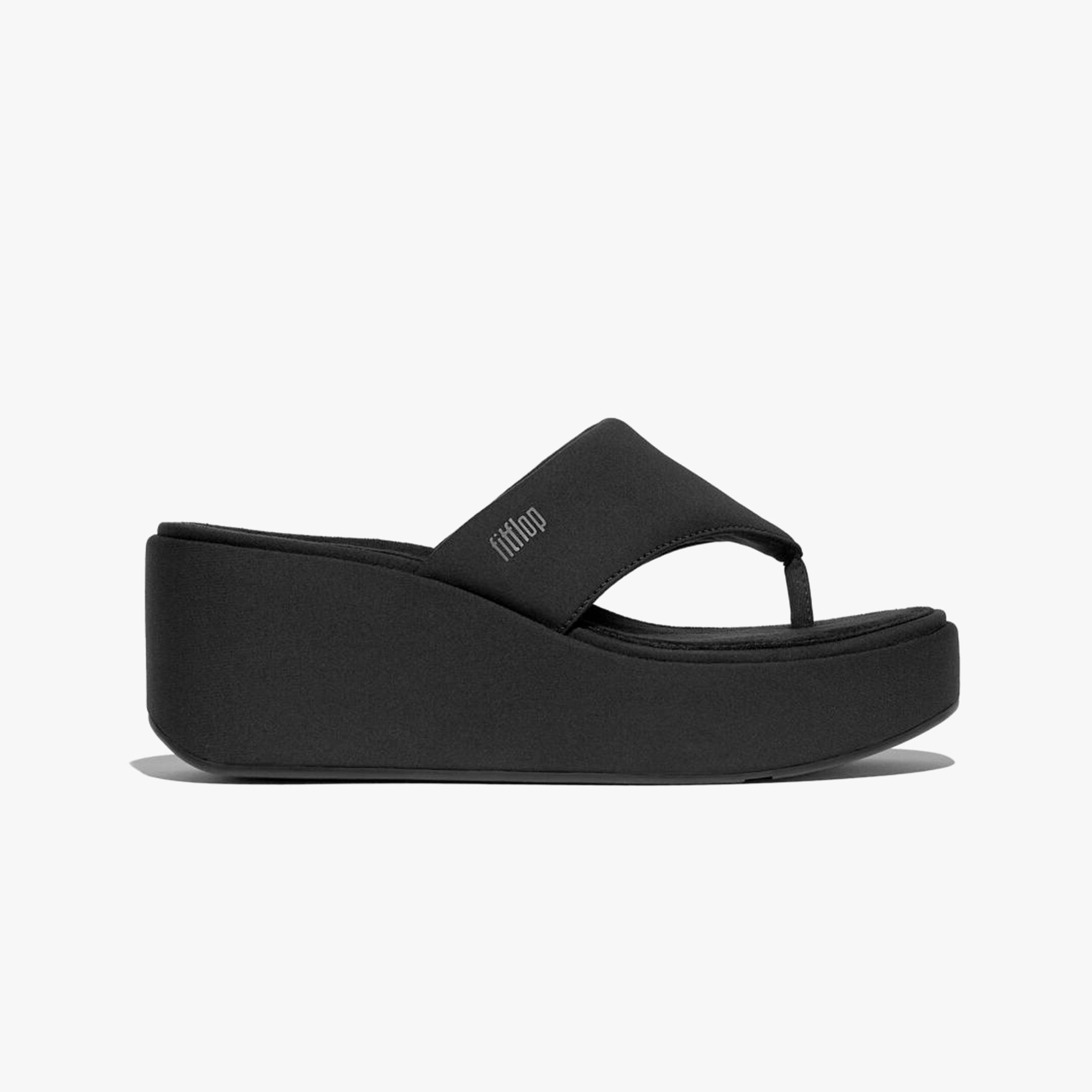 FitFlop PLATFFORMS WEDGE Womens Toe Post Sandals All Black