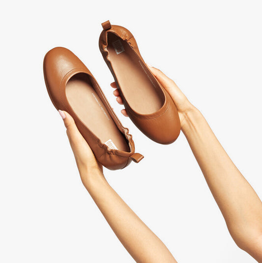 ALLEGRO Womens Ballerina Shoes Light Tan
