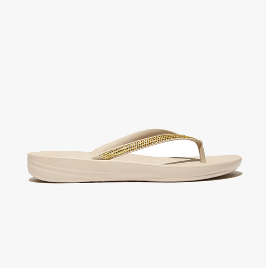 FitFlop IQUSHION SPARKLE Womens Flip Flops Stone Beige