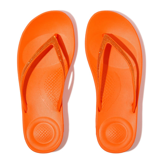 IQUSHION SPARKLE Womens Toe Post Sandals Pop Orange