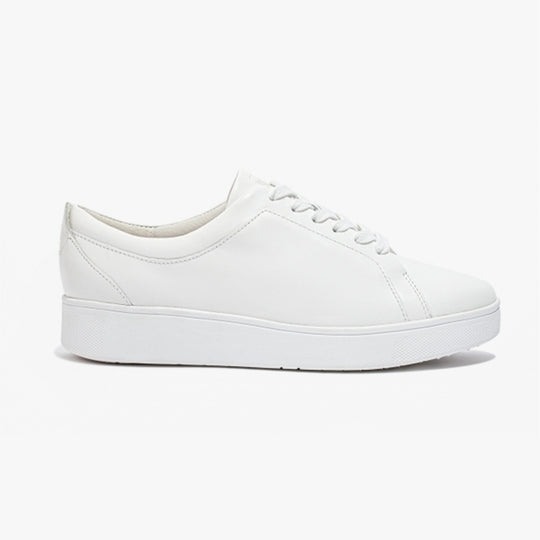 FitFlop RALLY Womens Leather Trainers Urban White