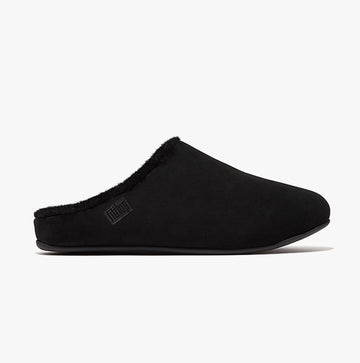 FitFlop SHOVE FELT Mens Mule Slippers All Black