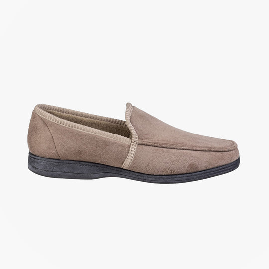 Fleet & Foster DAKIS Mens Full Slippers Beige