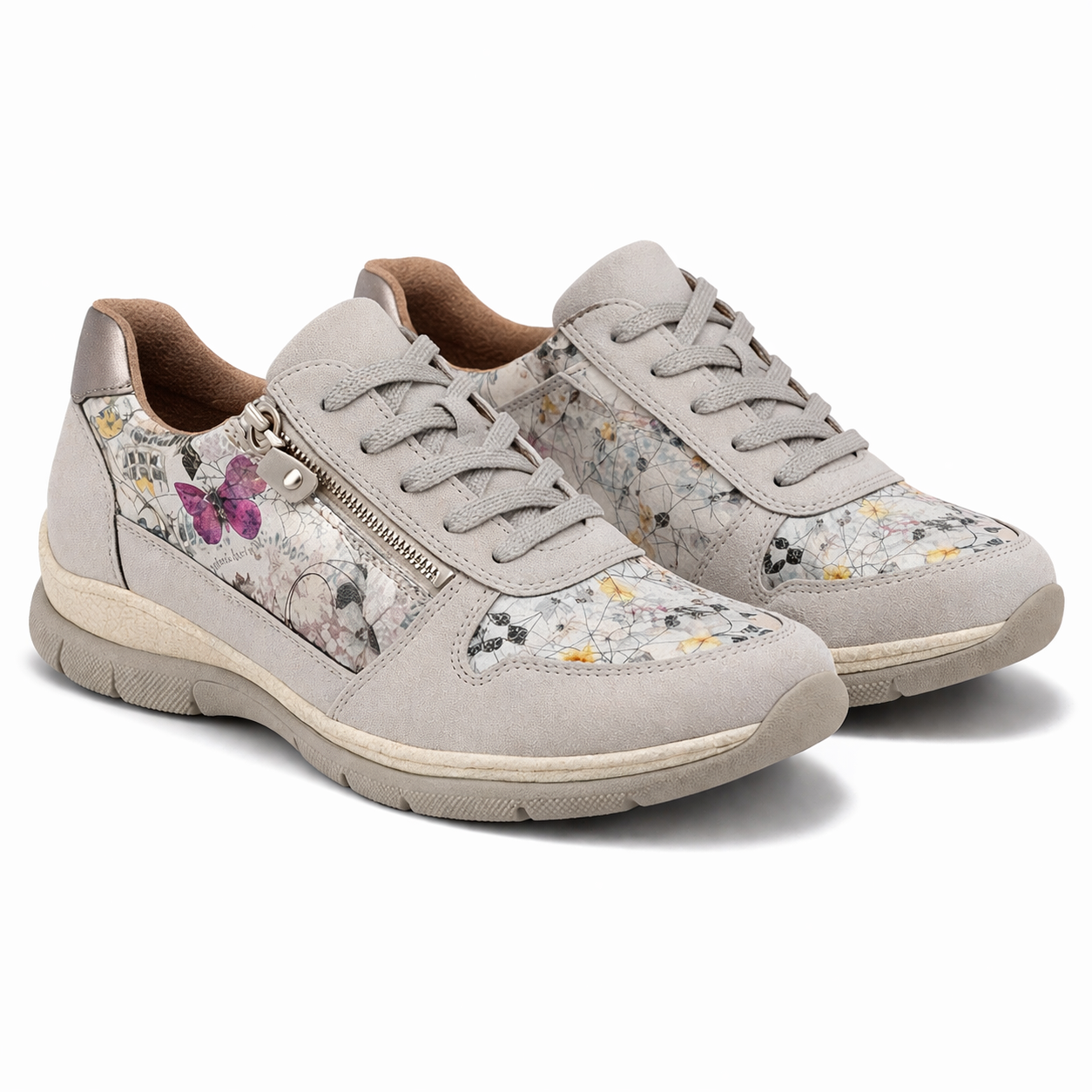 Cipriata CLITA Womens Casual Trainers Grey/Floral