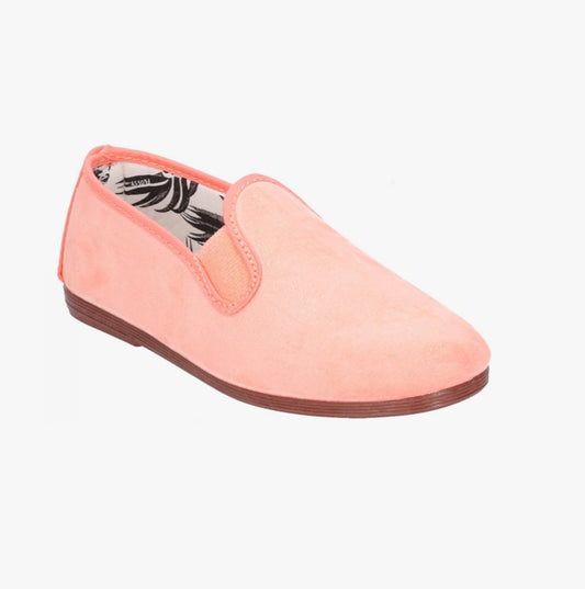 Flossy CRACK Junior Canvas Slip On Plimsolls Coral