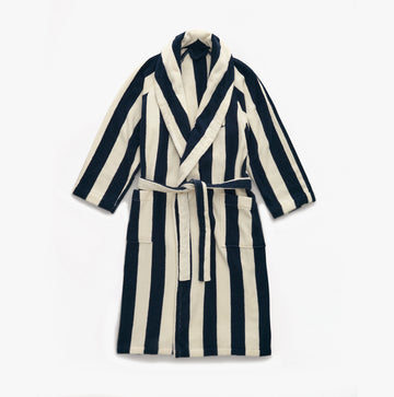 GANT STRIPE Unisex Bathrobe Evening Blue