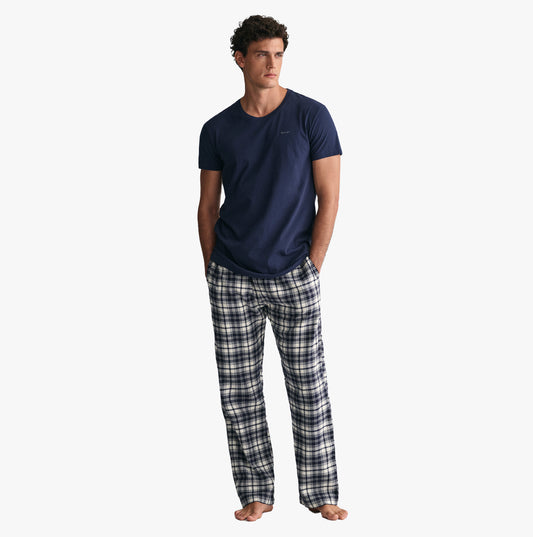 GANT Mens C-Neck T-Shirt 2-Pack Navy/White