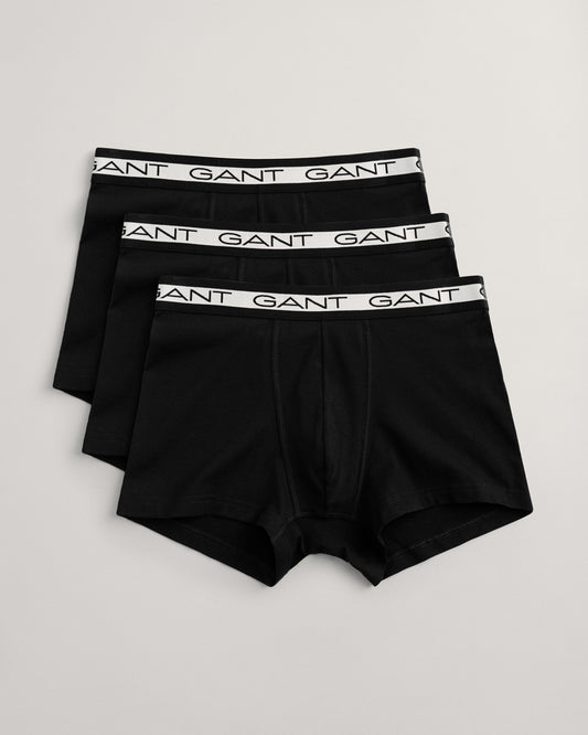 GANT CORE Mens 3 Pack Trunks Black