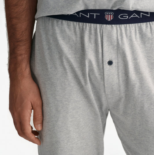 GANT SHIELD Mens Pajama Pants Light Grey Melange