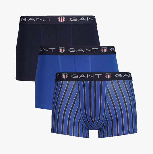 GANT SHIELD STRIPE Mens Trunks 3-Pack Evening Blue