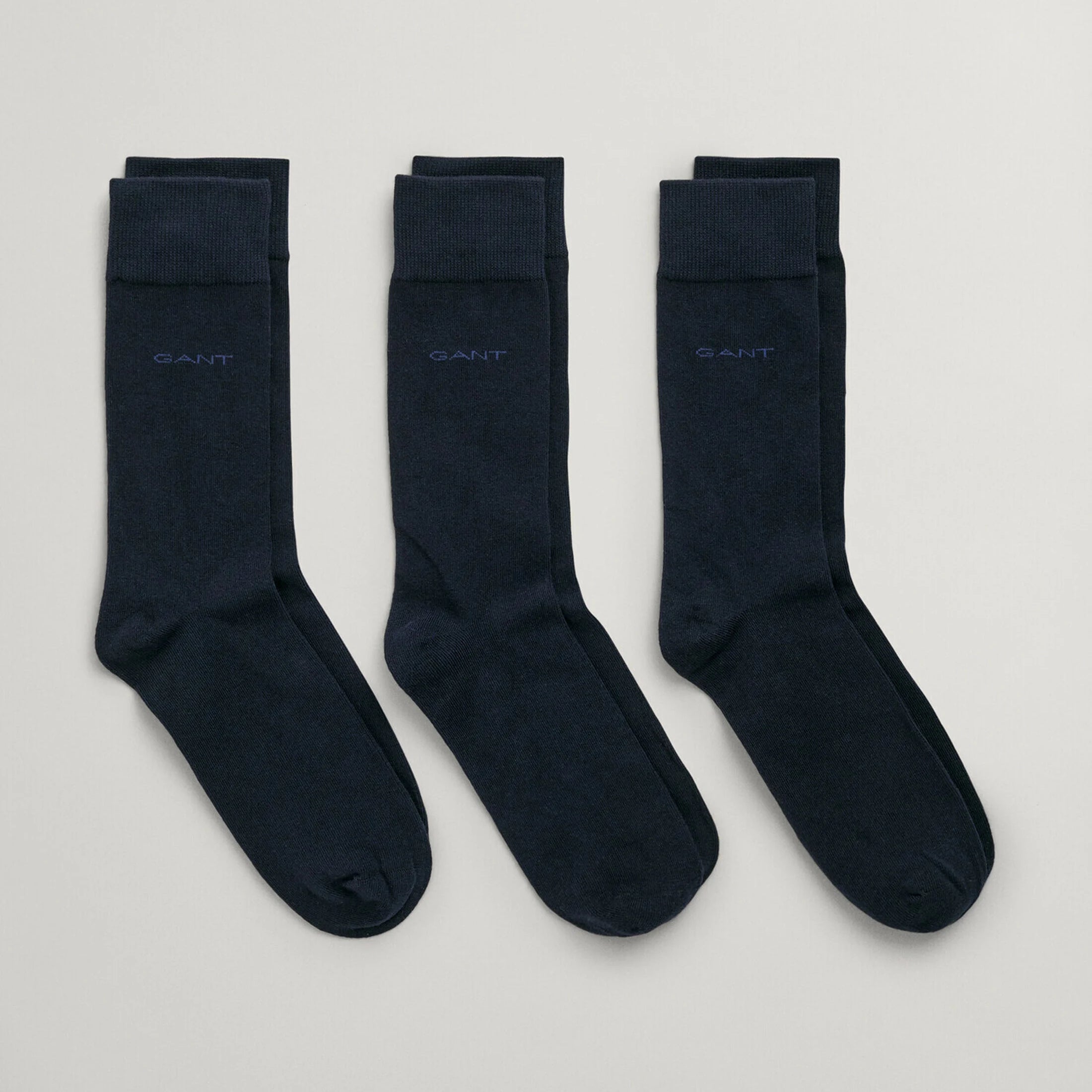 GANT Mens 3 Pack Soft Cotton Socks Marine