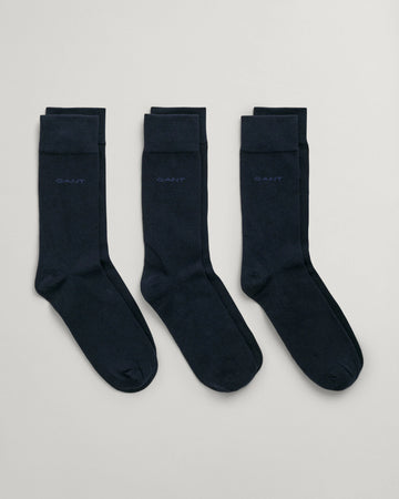 GANT Mens 3 Pack Soft Cotton Socks Marine