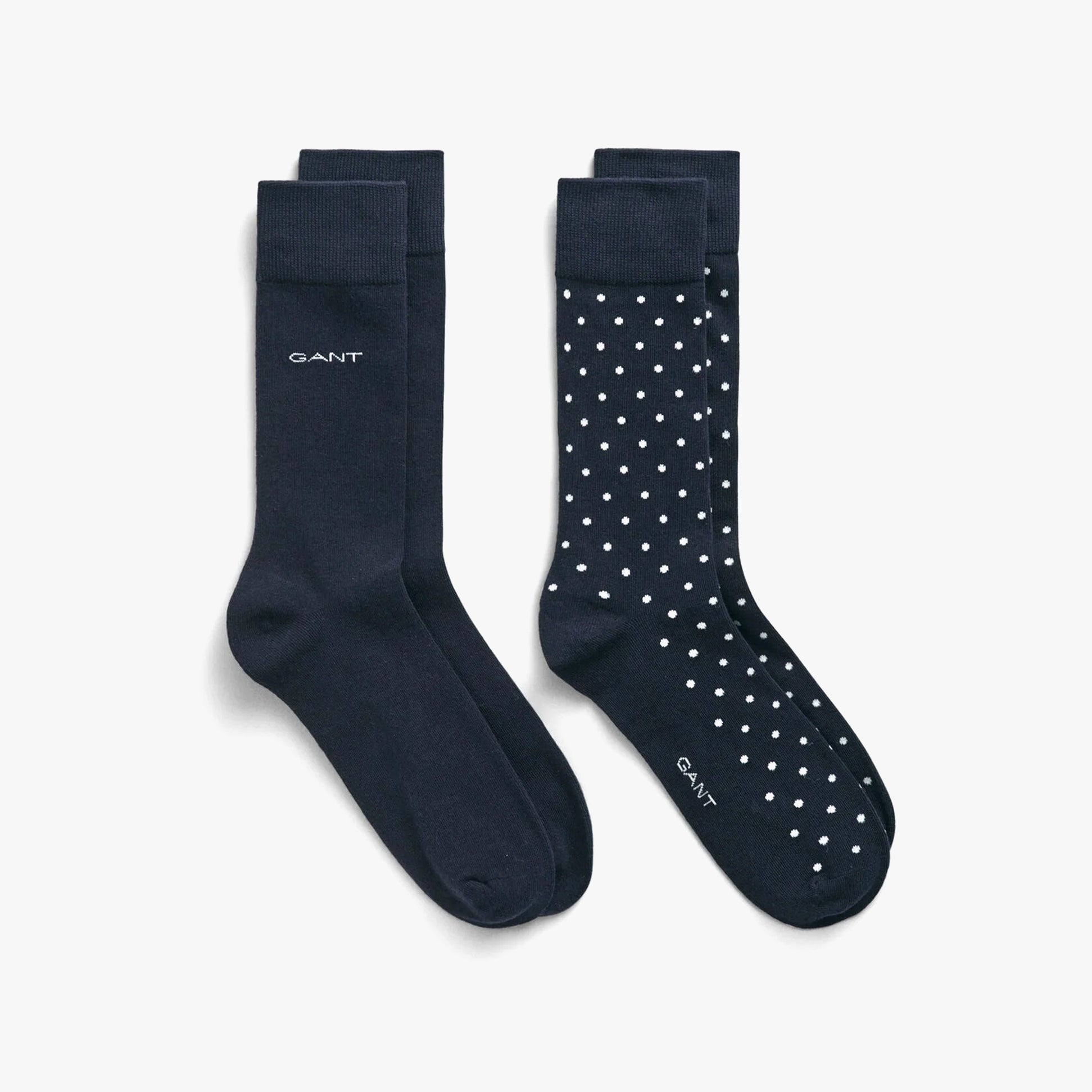 GANT DOT AND SOLID SOCKS 2-Pack Mens Marine