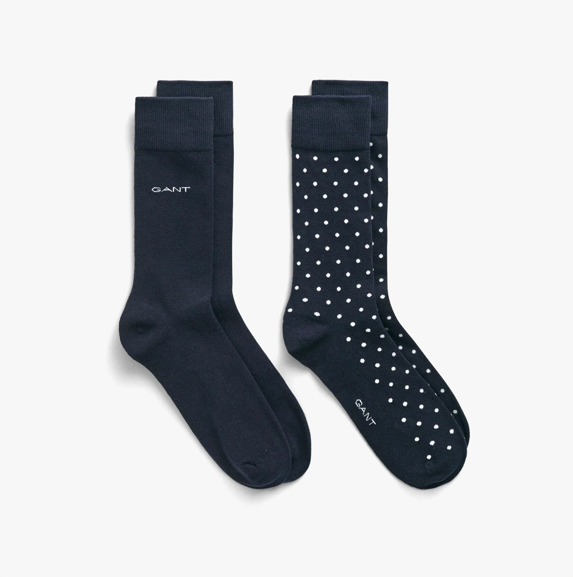GANT DOT AND SOLID SOCKS 2-Pack Mens Marine