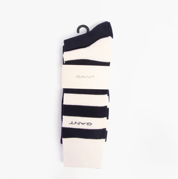 GANT BARSTRIPE AND SOLID SOCKS 2-Pack Mens Eggshell