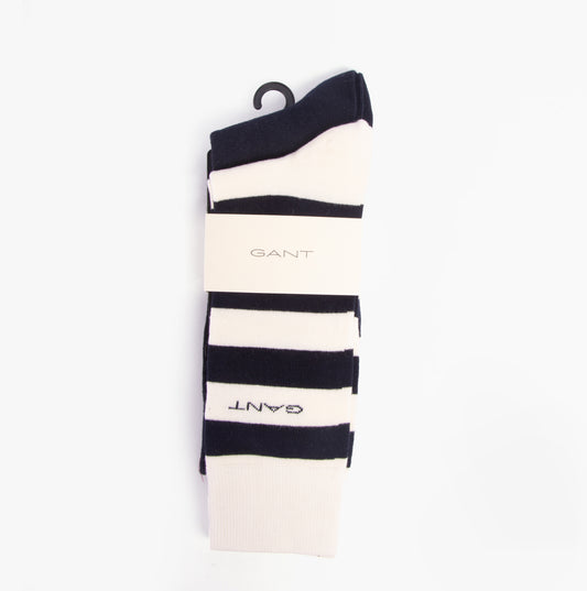 GANT BARSTRIPE AND SOLID SOCKS 2-Pack Mens Eggshell