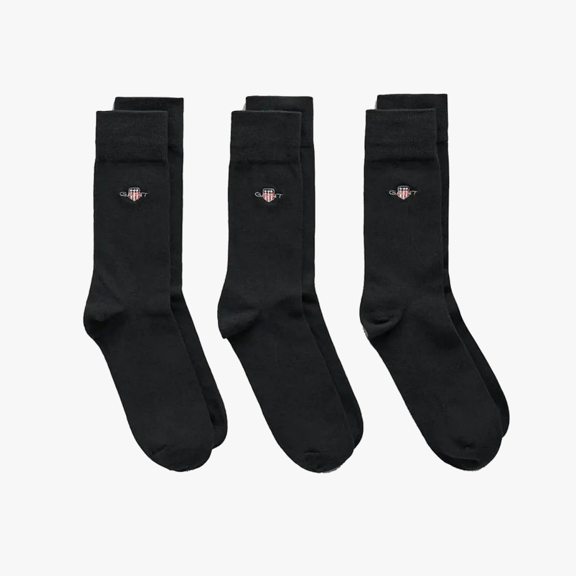GANT SHIELD SOCKS 3-Pack Mens Ebony Black