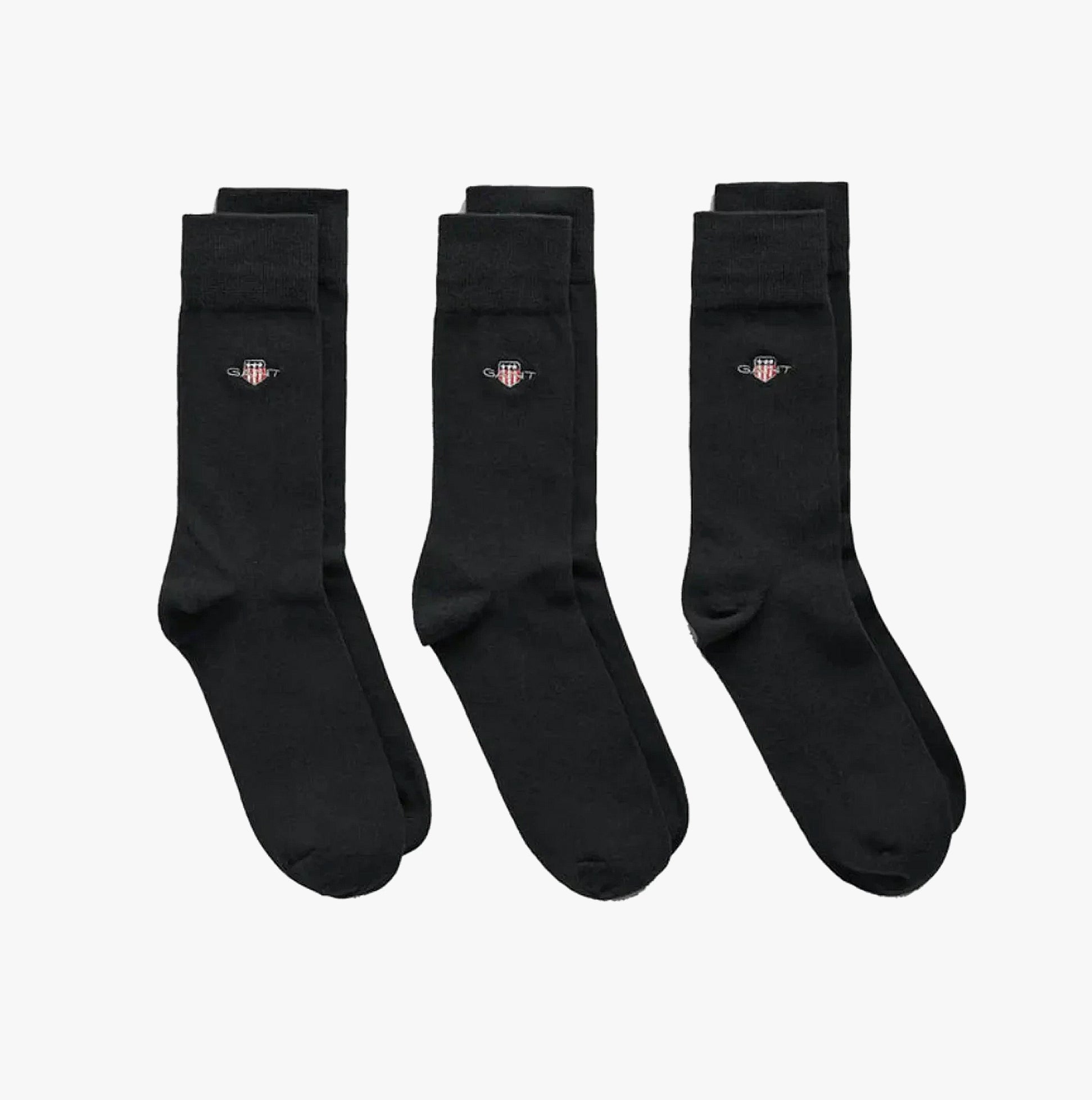 GANT SHIELD SOCKS 3-Pack Mens Ebony Black