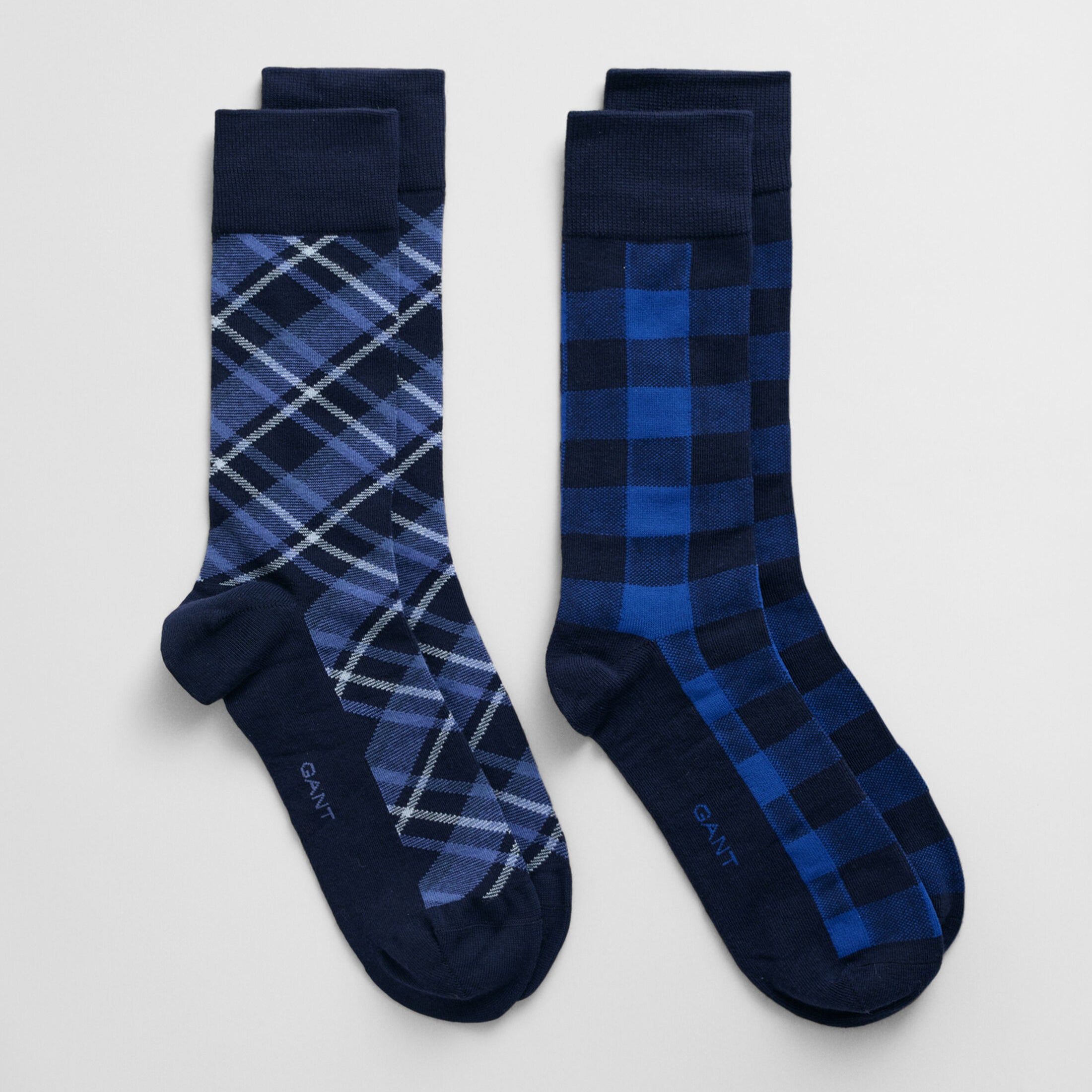 GANT CHECK SOCKS 2-Pack GIFT BOX Mens Evening Blue