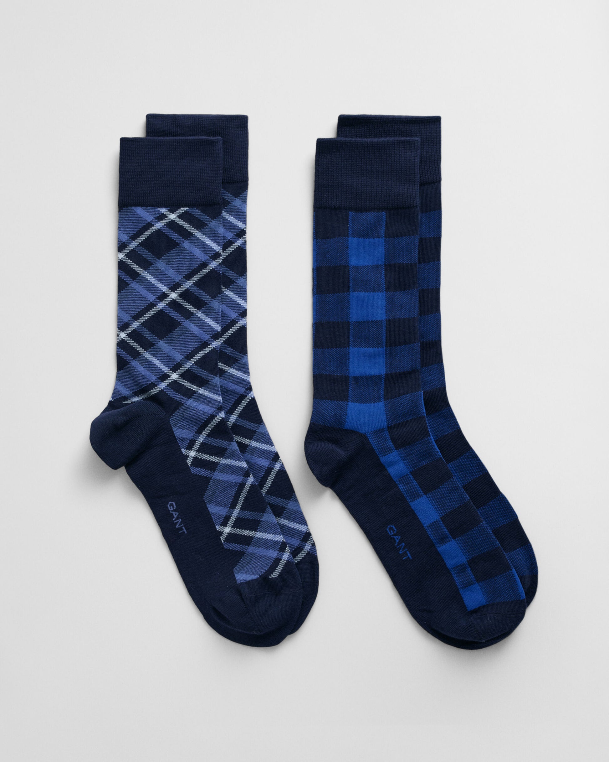 GANT CHECK SOCKS 2-Pack GIFT BOX Mens Evening Blue