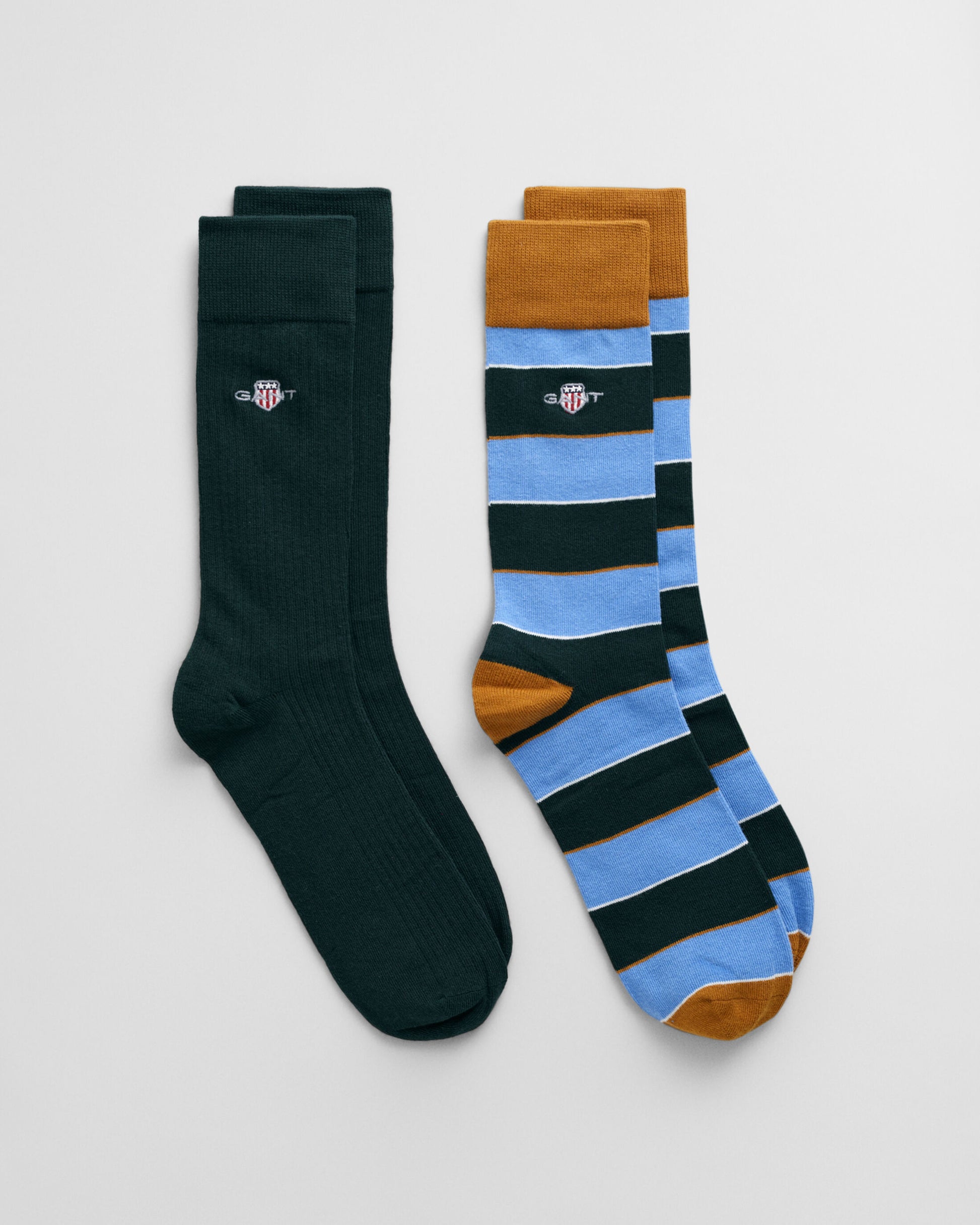 GANT SHIELD RUGGER STRIPE SOCKS 2-Pack Mens Clear Sky