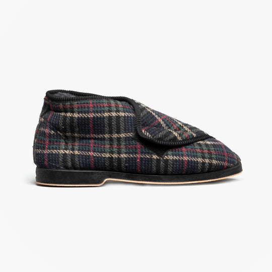 GBS WILLIAM Mens Boot Slippers Check