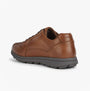GEOX U SPHERICA EC12 Mens Trainers Cognac back view showcasing leather upper and rubber sole.