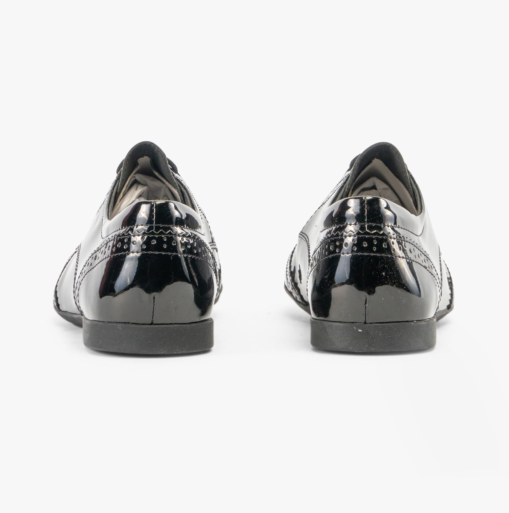 GEOX PLIE B Girls Lace Up School Shoes Patent Black