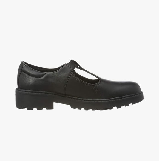 GEOX J CASEY GIRL Kids Leather Ballerina Black