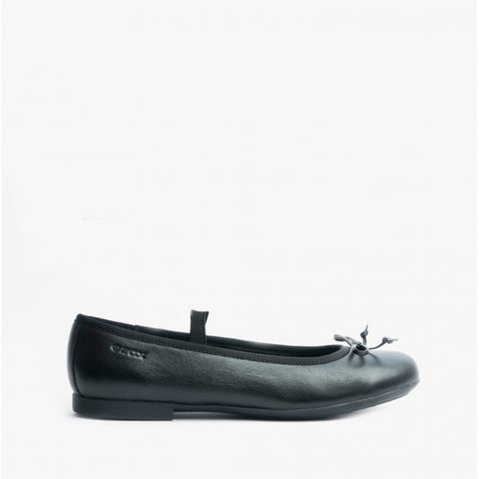GEOX PLIE Girls School Shoes Smooth Black