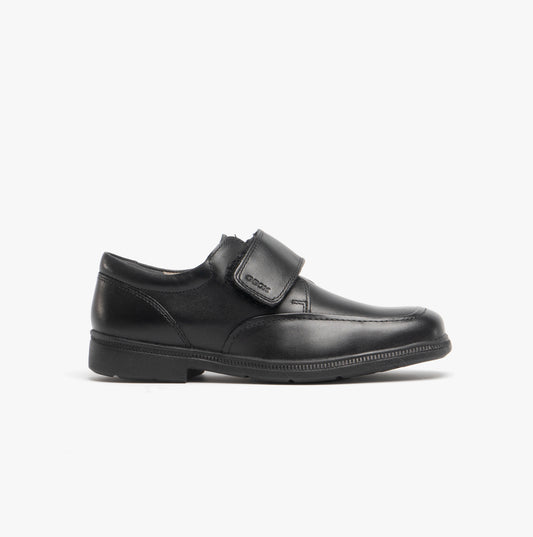 GEOX JR FEDERICO Boys Touch Fasten School Shoes Black