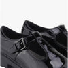 GEOX JR CASEY GO Girls Patent School Shoes Black