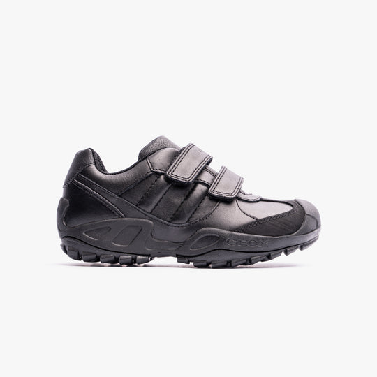 GEOX N.SAVAGE B B Boys Leather Touch Fasten School Shoes Black