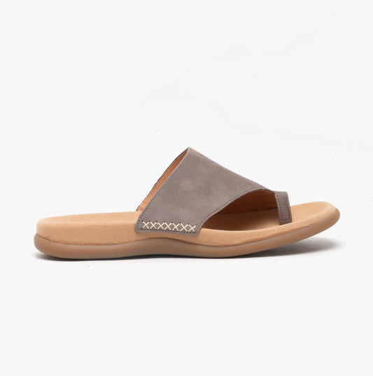 Gabor LANZAROTE Womens Leather Mule Sandals Smoke